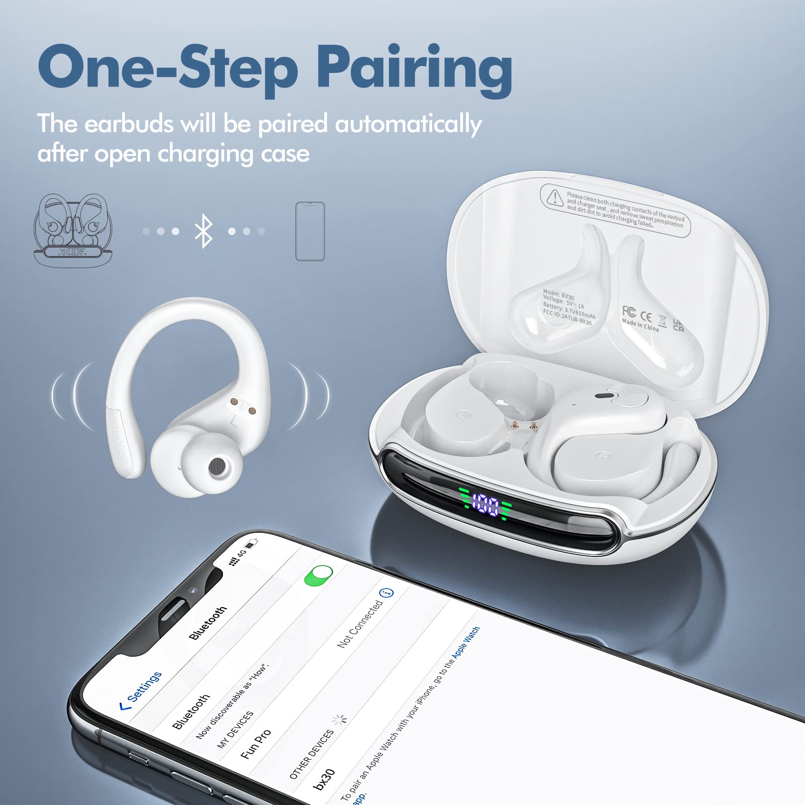 Foto 4 pulgar | Audífonos In Ear Sajawass Blancos con Bluetooth-Venta Internacional