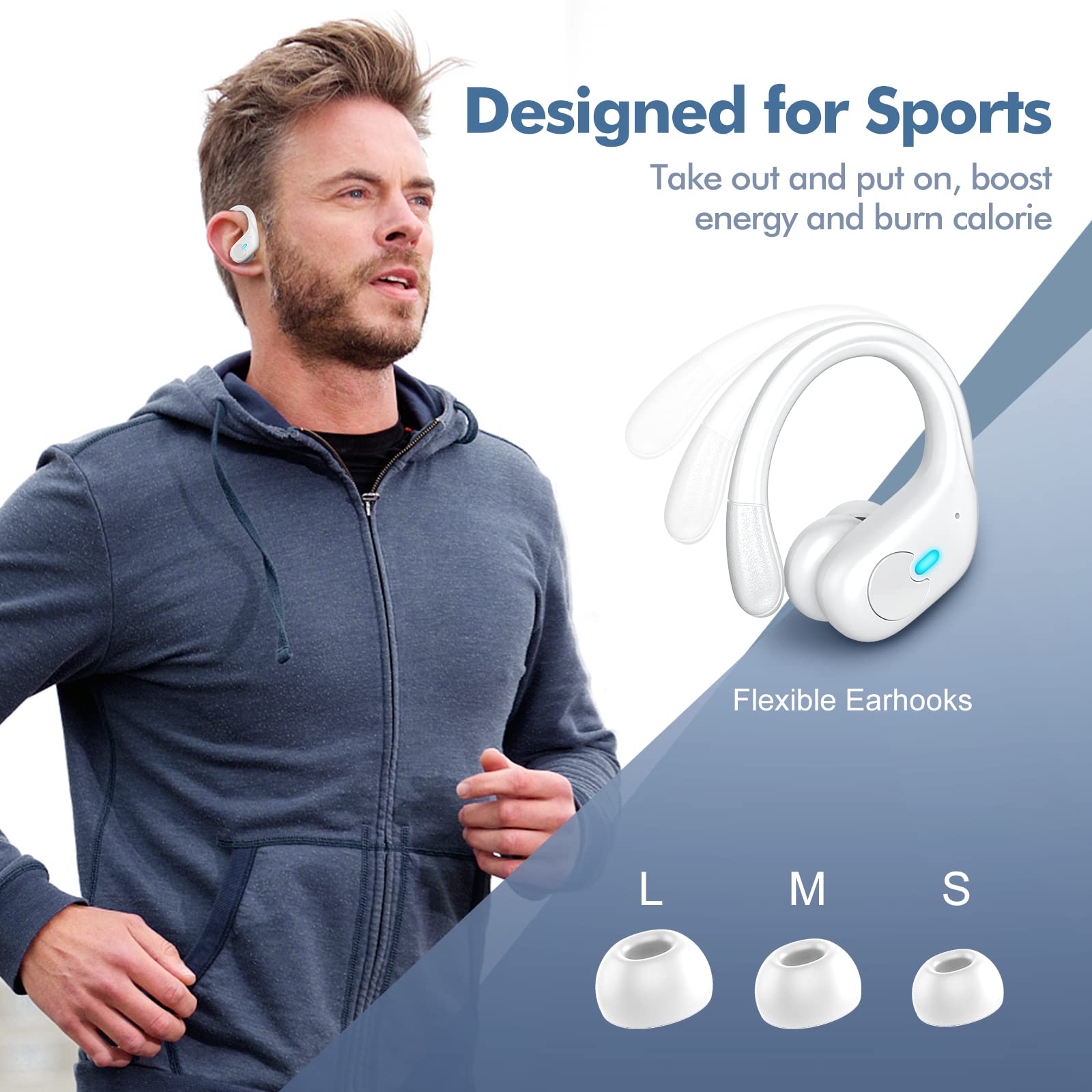 Foto 5 pulgar | Audífonos In Ear Sajawass Blancos con Bluetooth-Venta Internacional