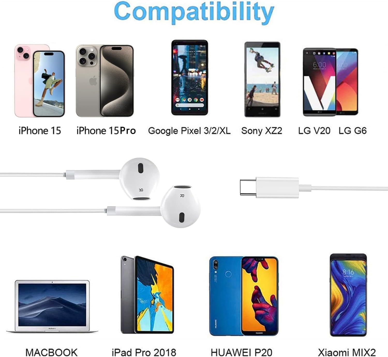 Foto 5 pulgar | Auriculares USB C Excpsue con Micrófono para iPhone 15 Pro M - Venta Internacional