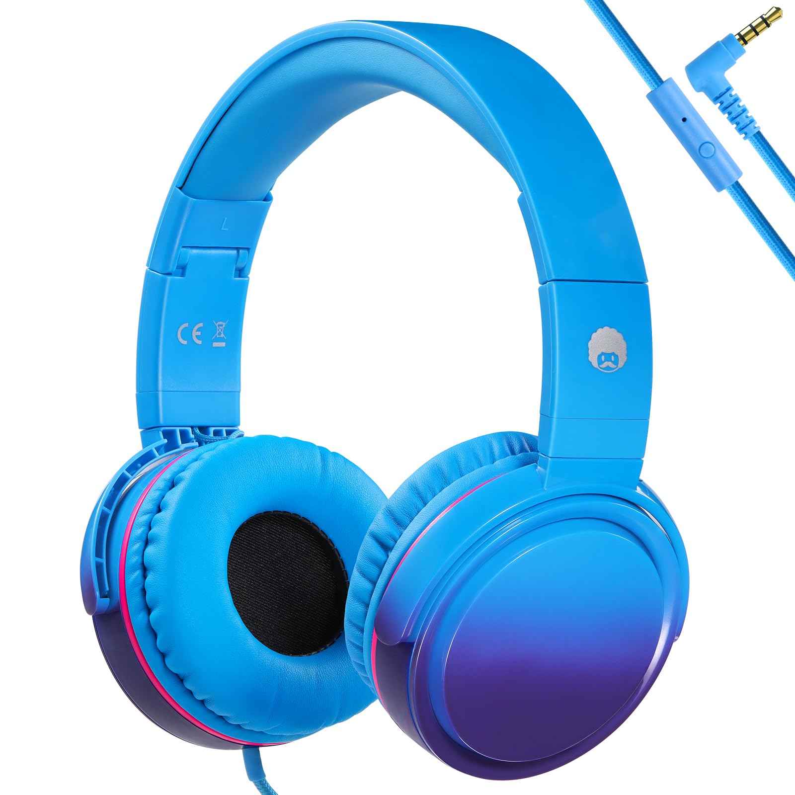 Auriculares Rockpapa Grade Con Cable Y Micrófono Color Azul - Venta Internacional