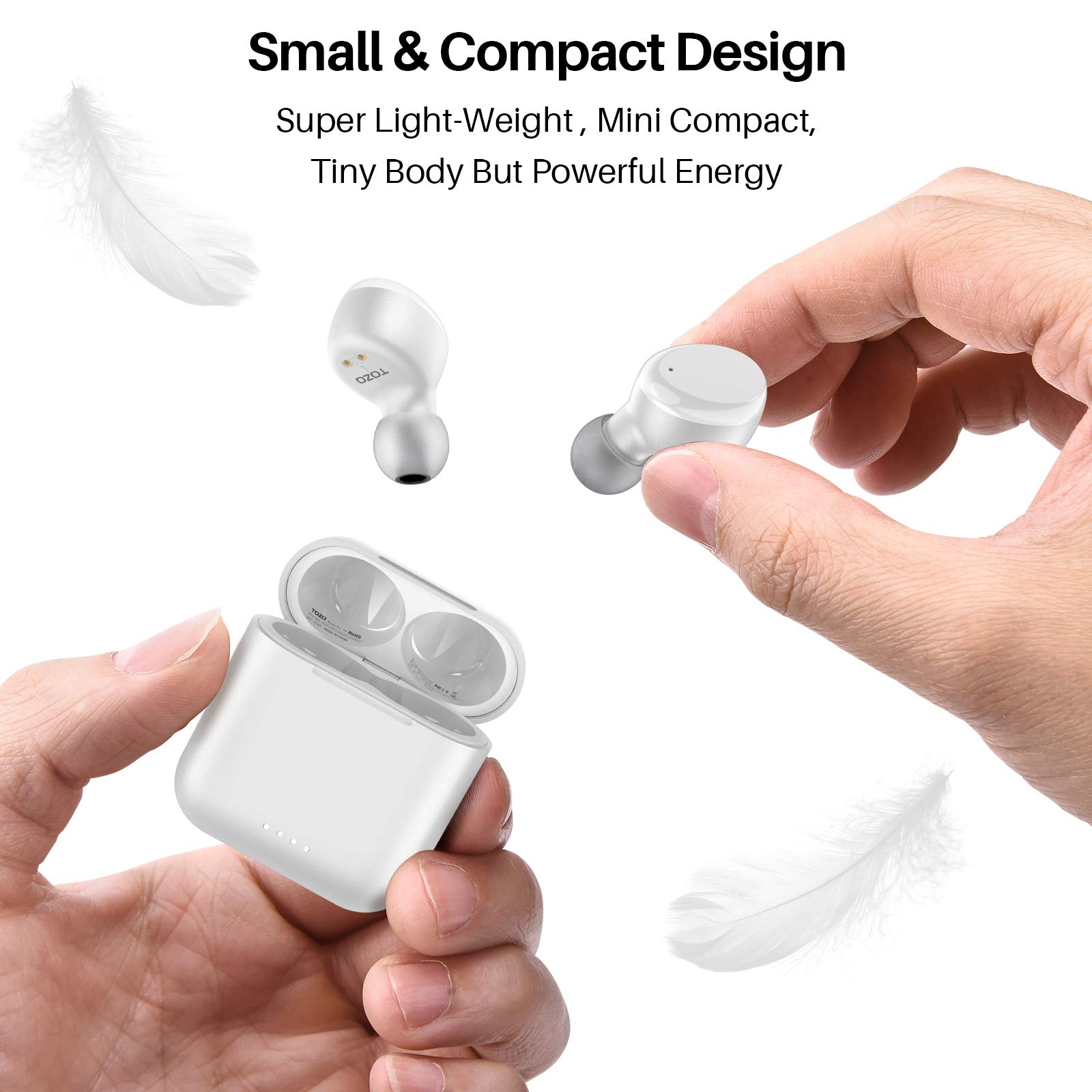 Foto 3 pulgar | Auriculares Inalámbricos Tozo T6 Bluetooth 5.3 con Funda Inalámbrica Blanca - Venta Internacional