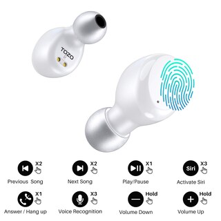 Foto 7 | Auriculares Inalámbricos Tozo T6 Bluetooth 5.3 con Funda Inalámbrica Blanca - Venta Internacional