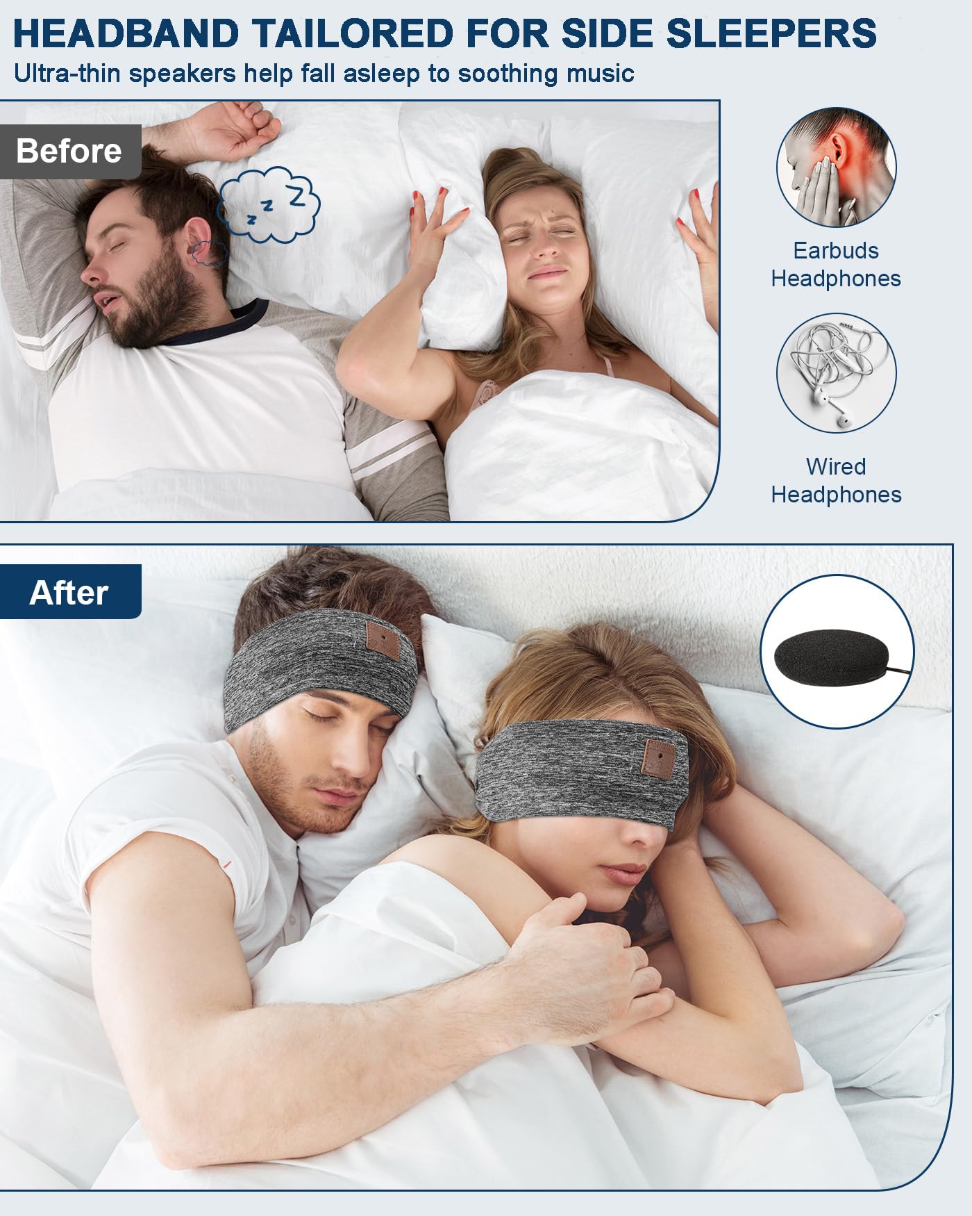 Foto 3 pulgar | Auriculares para Dormir Mixiba Sleep Diadema Bluetooth con Micrófono - Venta Internacional