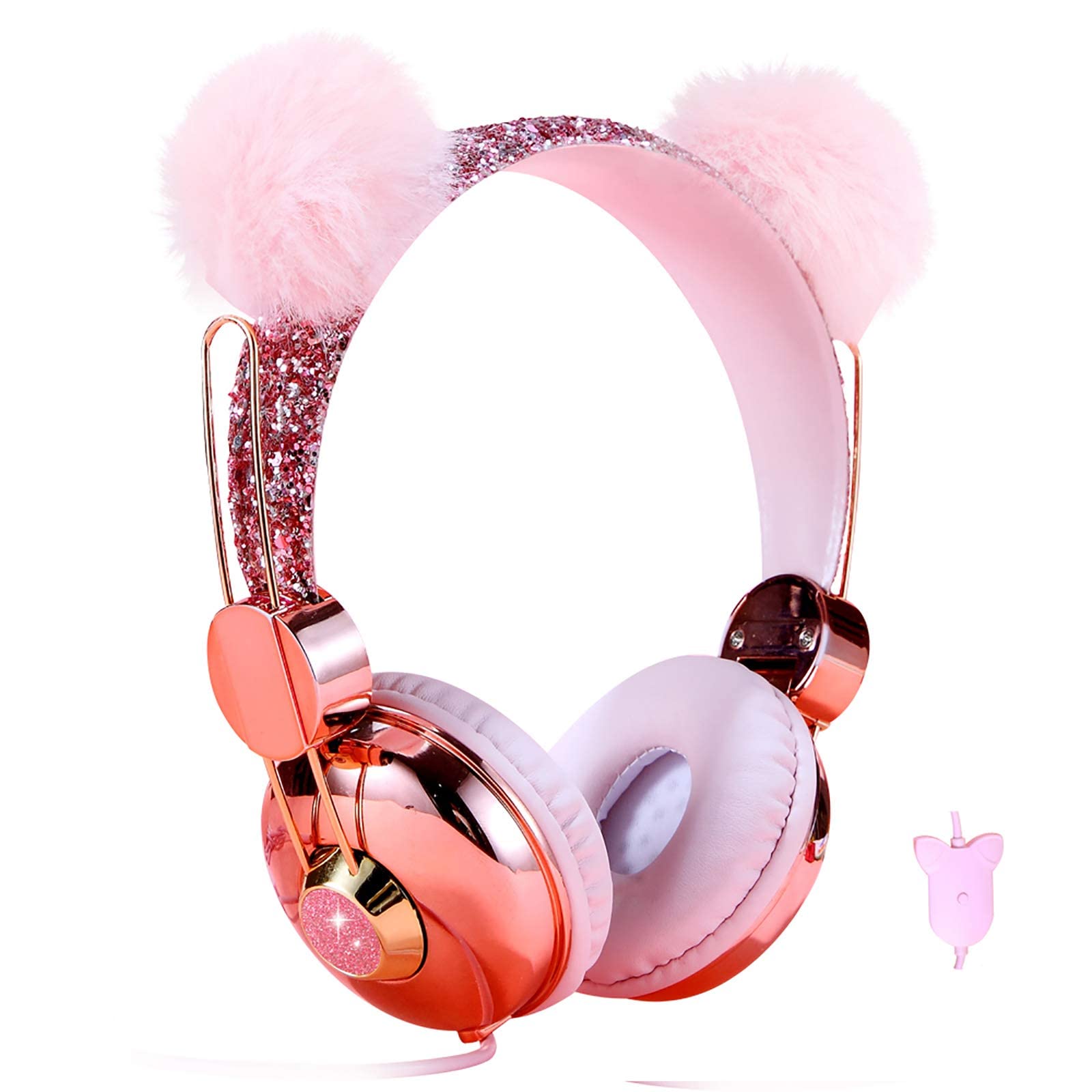 Foto 2 pulgar | Auriculares Loakyo Kids Cute Bear Ear con Cable y Micrófono color Rosa - Venta Internacional