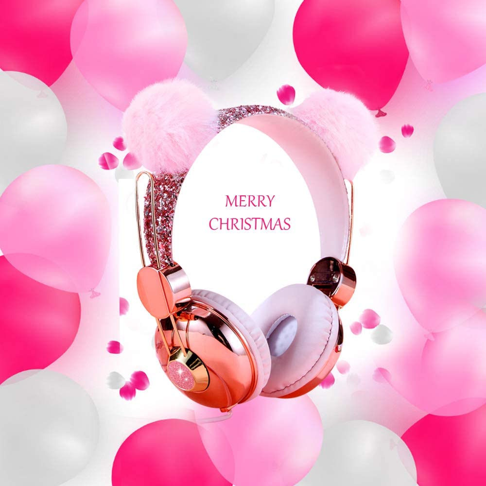 Foto 3 pulgar | Auriculares Loakyo Kids Cute Bear Ear con Cable y Micrófono color Rosa - Venta Internacional