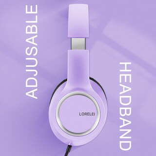 Foto 5 | Auriculares Lorelei X8 para Colocar Sobre Las Orejas con Cable y Micrófono color Morado - Venta Internacional