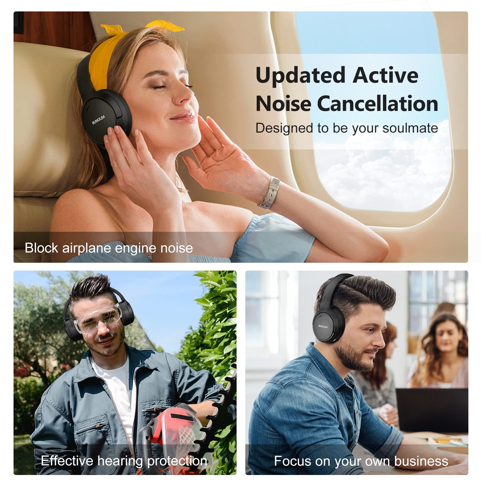 Foto 6 pulgar | Auriculares Runolim Hybrid con Cancelación Activa De Ruido 65h Playti - Venta Internacional