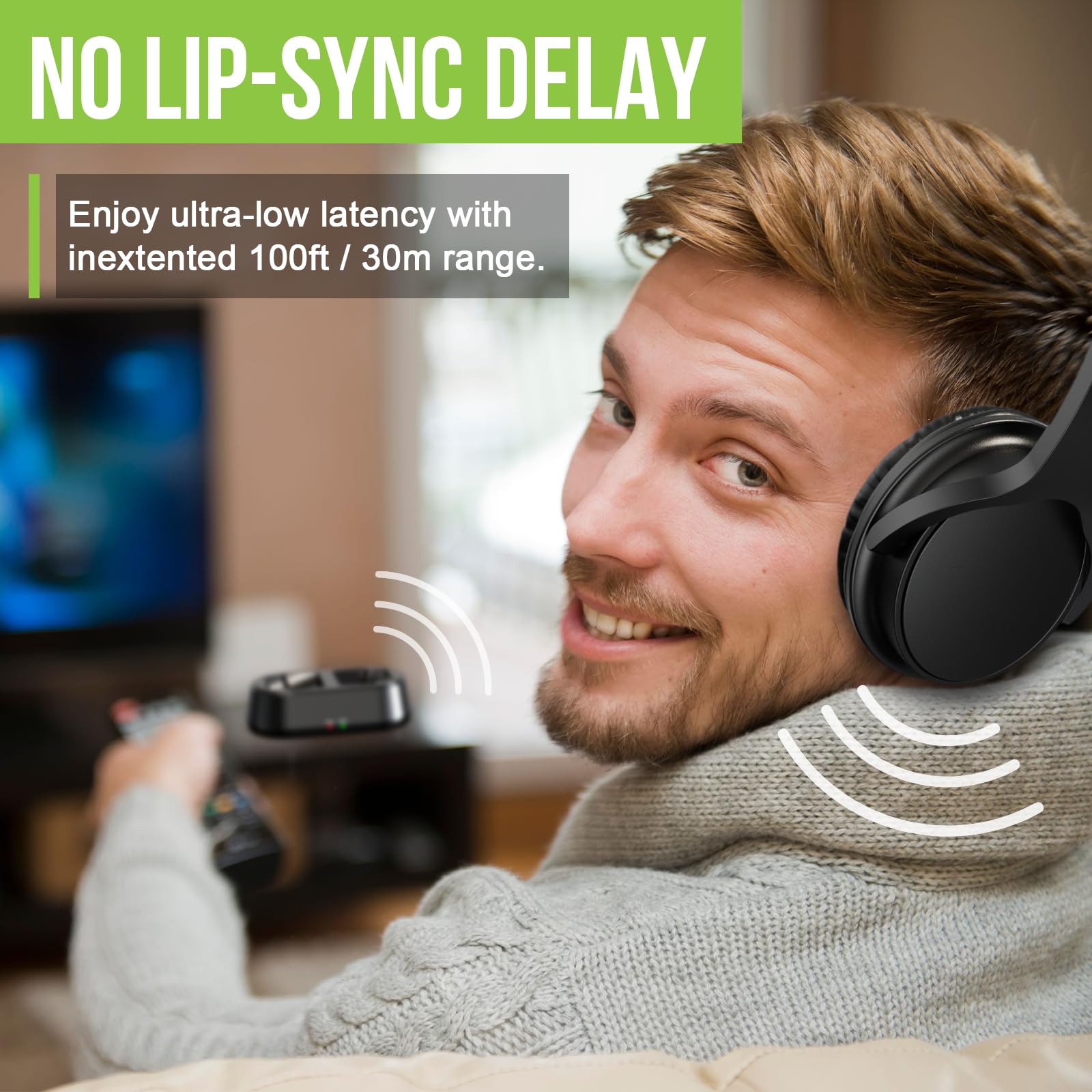 Foto 3 pulgar | Auriculares Inalámbricos de 2,4 G para TV con Señal Fuerte y Sonido 3D Surround - Venta Internacional
