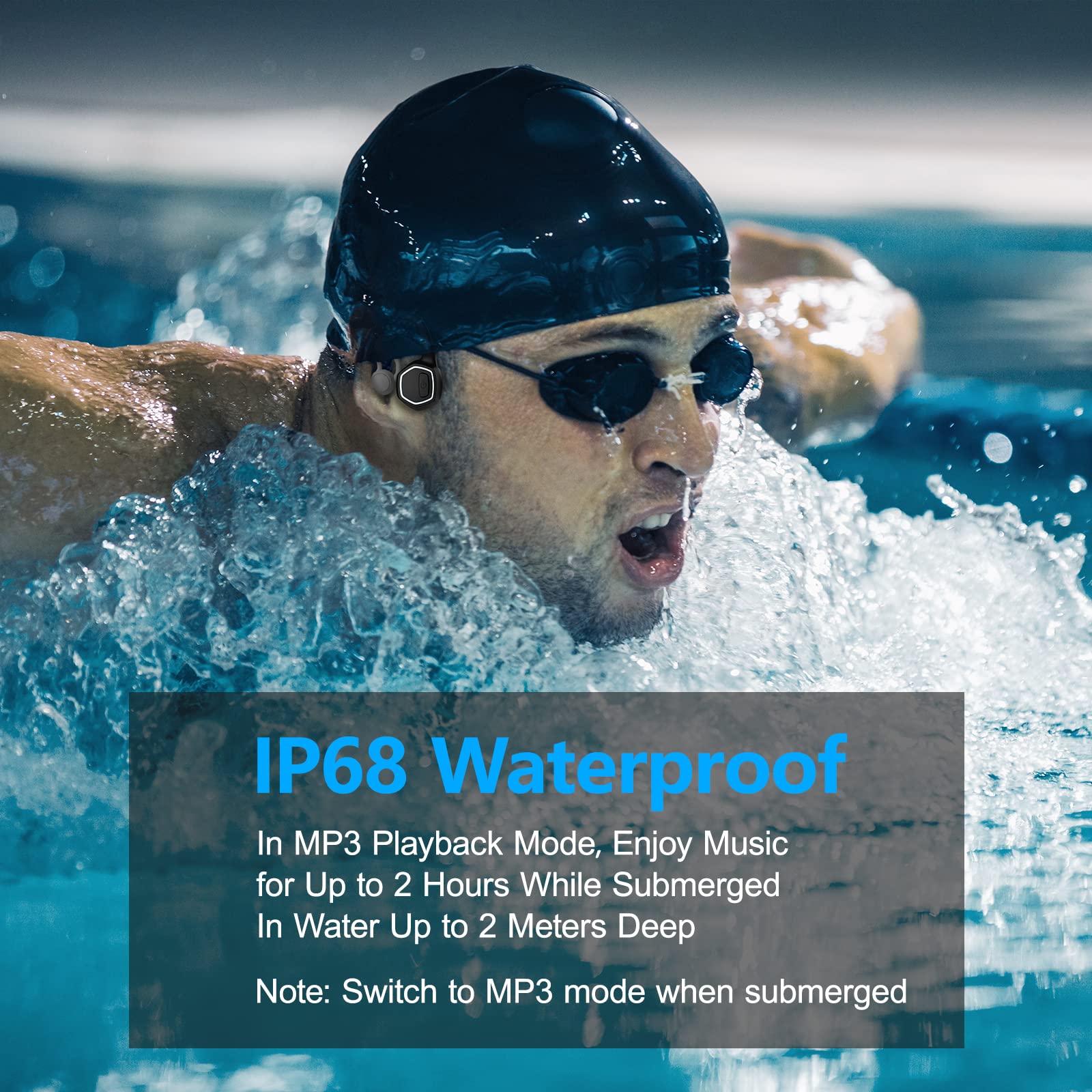 Foto 4 pulgar | Auriculares de Natación Vicfiud Bone Conduction Impermeables - Venta Internacional