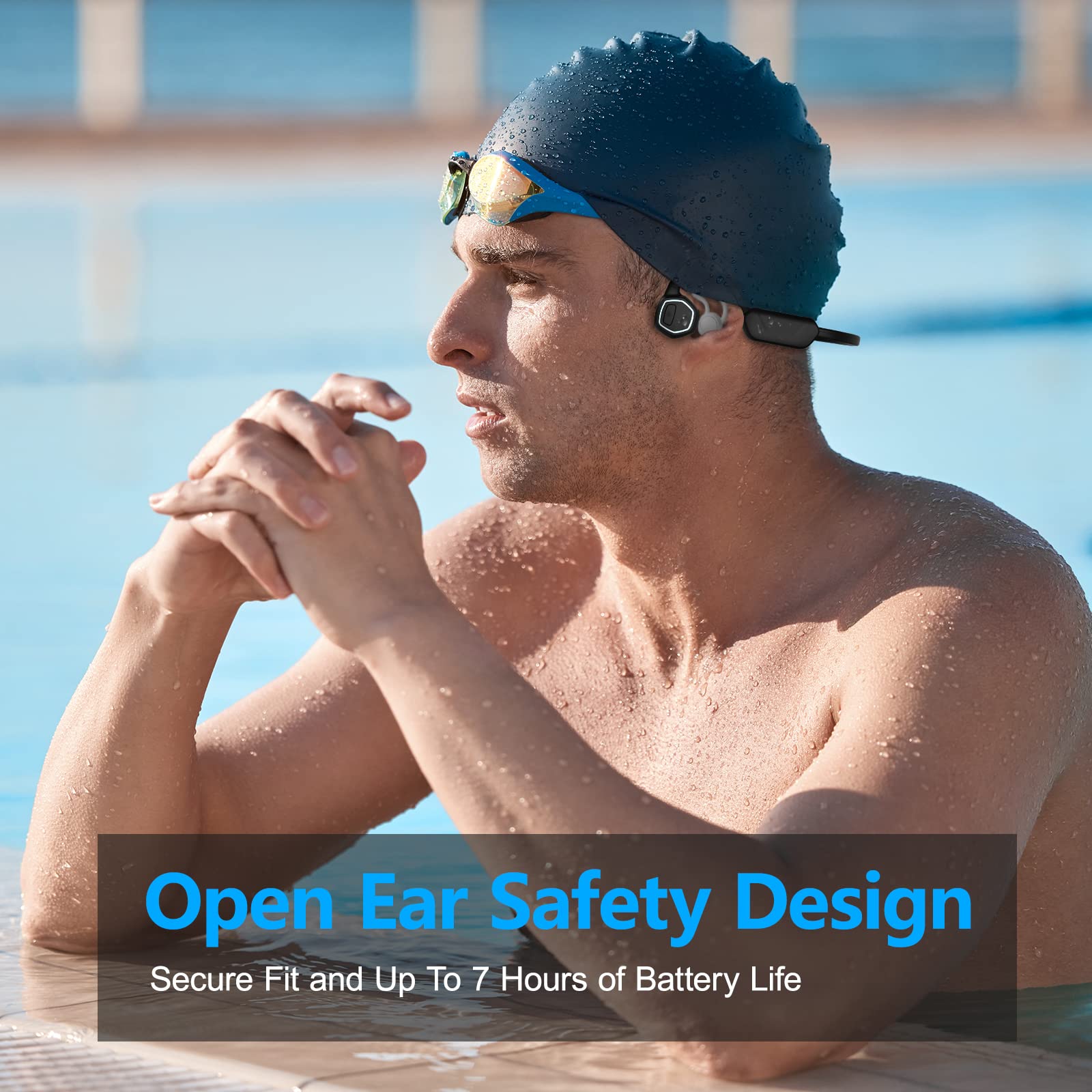 Foto 6 pulgar | Auriculares de Natación Vicfiud Bone Conduction Impermeables - Venta Internacional