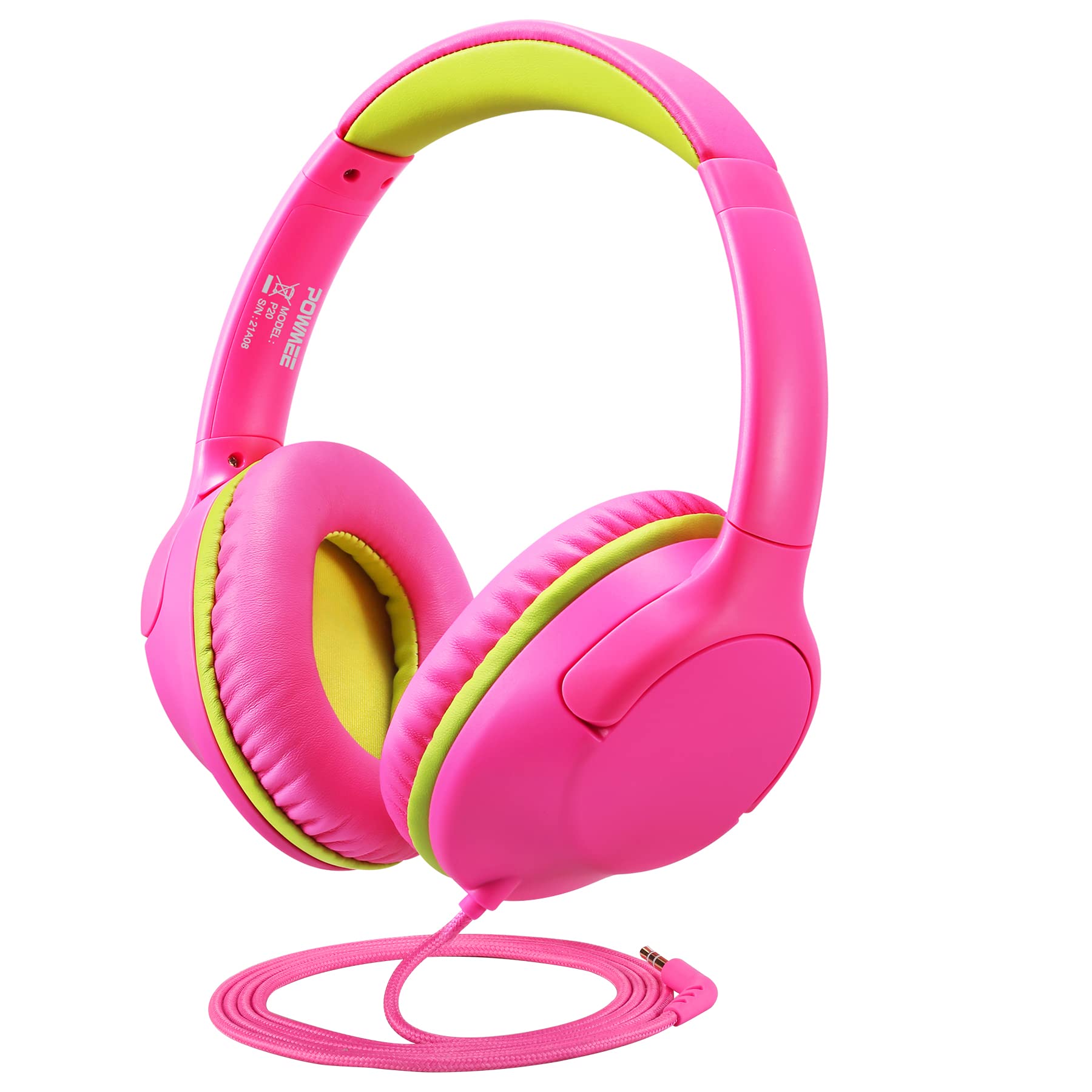 Foto 1 | Auriculares Powmee Kids Over-ear 94 DB Volumen Limitado Rosa - Venta Internacional