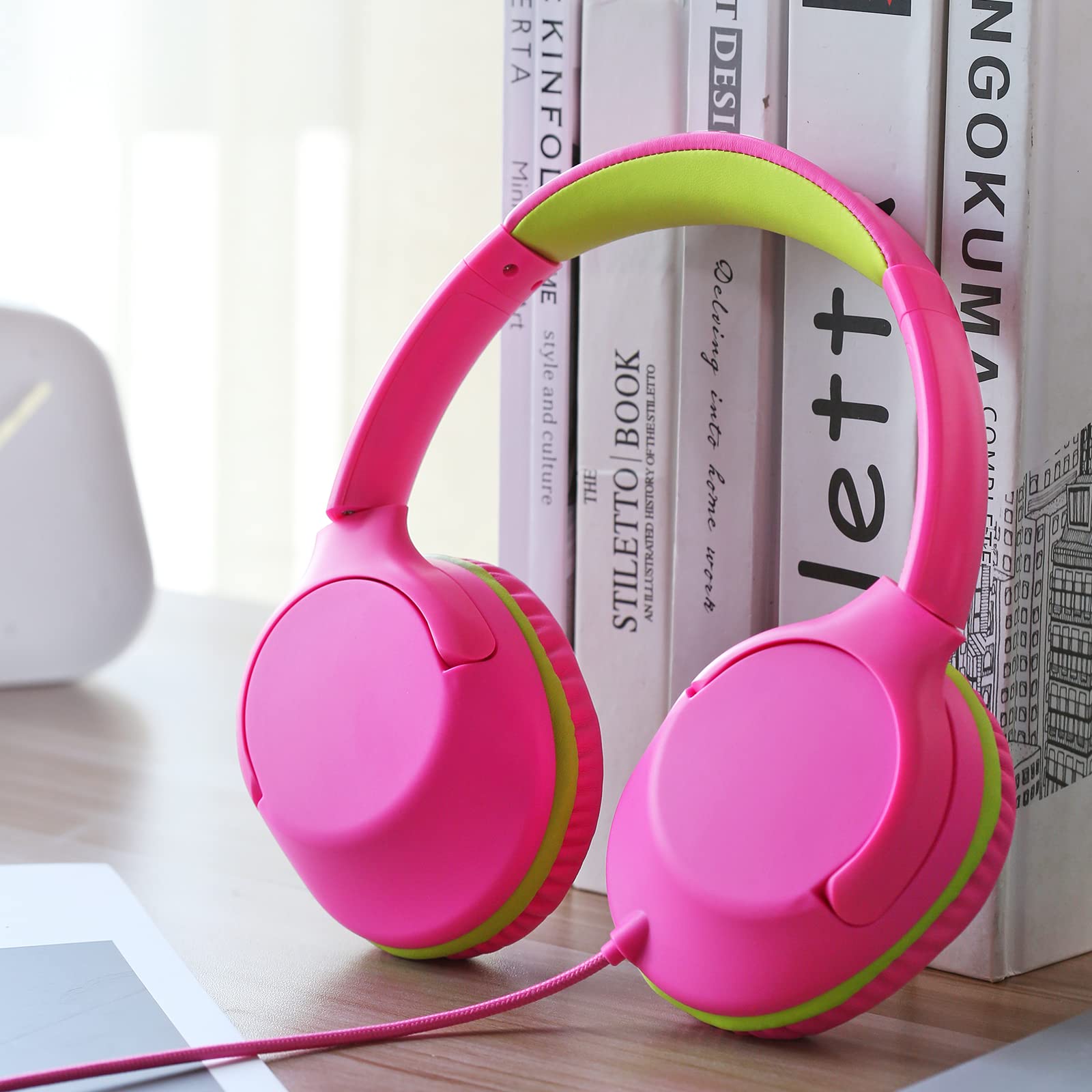 Foto 6 pulgar | Auriculares Powmee Kids Over-ear 94 DB Volumen Limitado Rosa - Venta Internacional