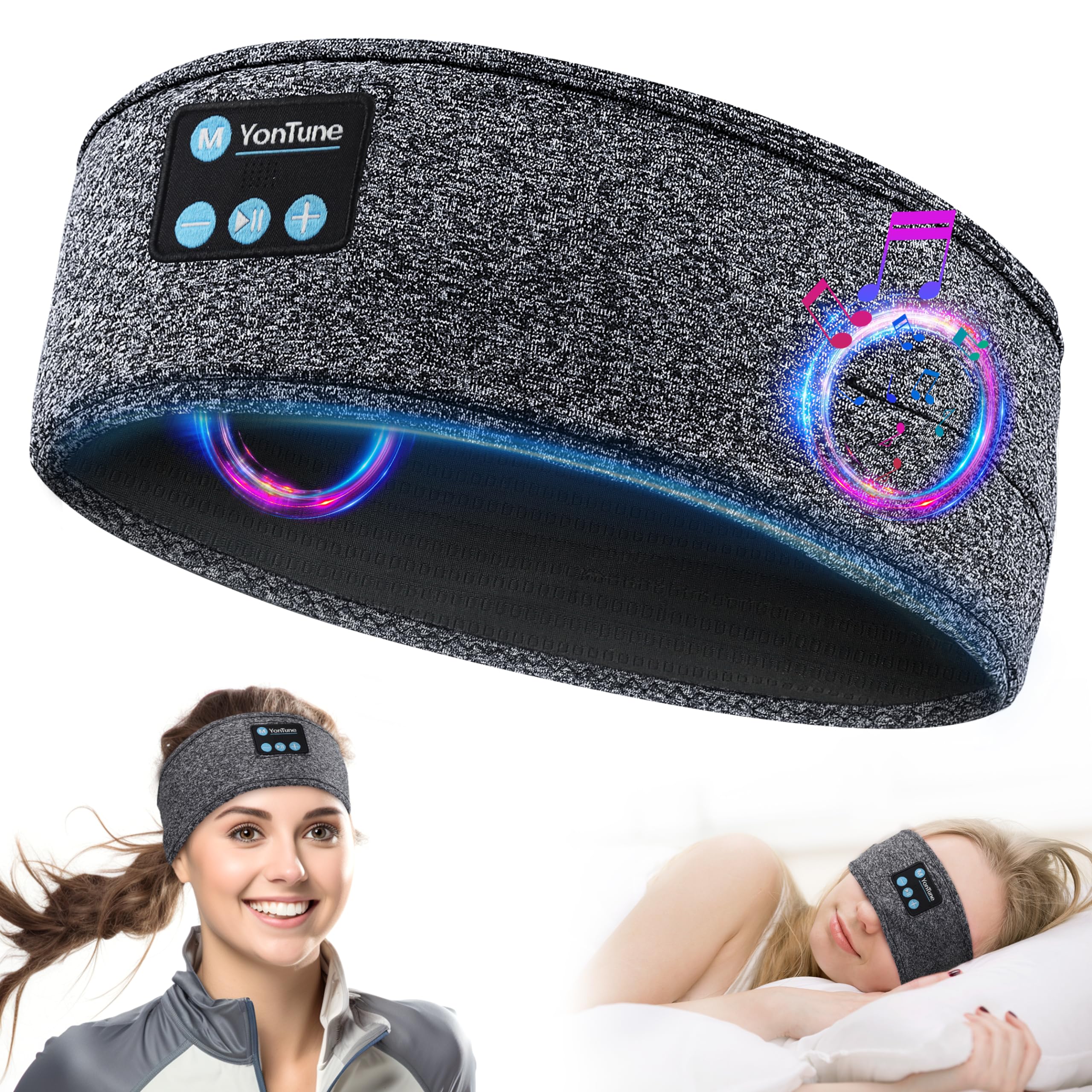 Auriculares para Dormir Diadema Bluetooth Yontune Gris - Venta Internacional