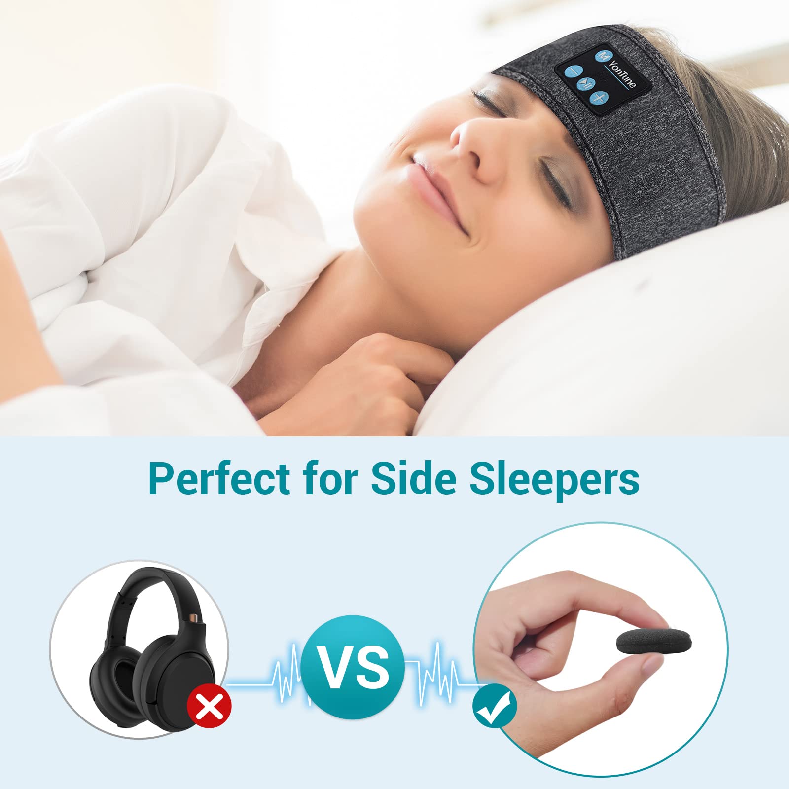 Foto 4 pulgar | Auriculares para Dormir Diadema Bluetooth Yontune Gris - Venta Internacional