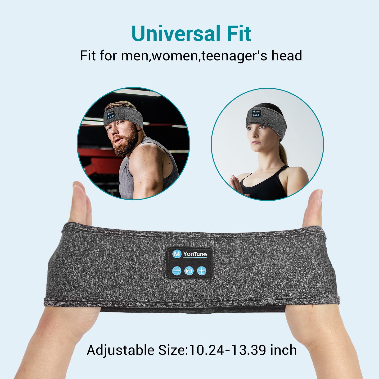 Foto 6 pulgar | Auriculares para Dormir Diadema Bluetooth Yontune Gris - Venta Internacional