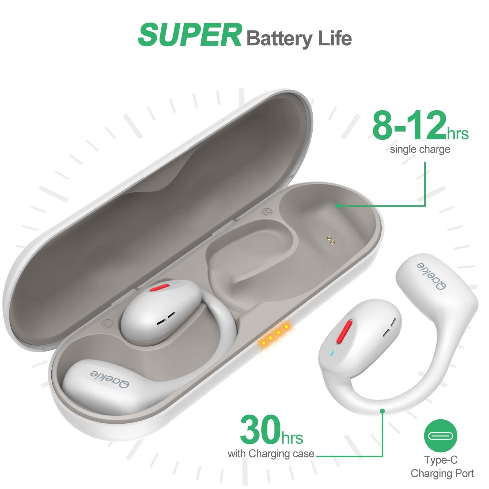 Foto 7 pulgar | Auriculares Inalámbricos Qaekie Bluetooth 5.3 40 h - Venta Internacional