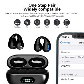 Foto 4 | Auriculares con Clip Abierto Euqq Inalámbricos Bluetooth 5.3 con Micrófono - Venta Internacional