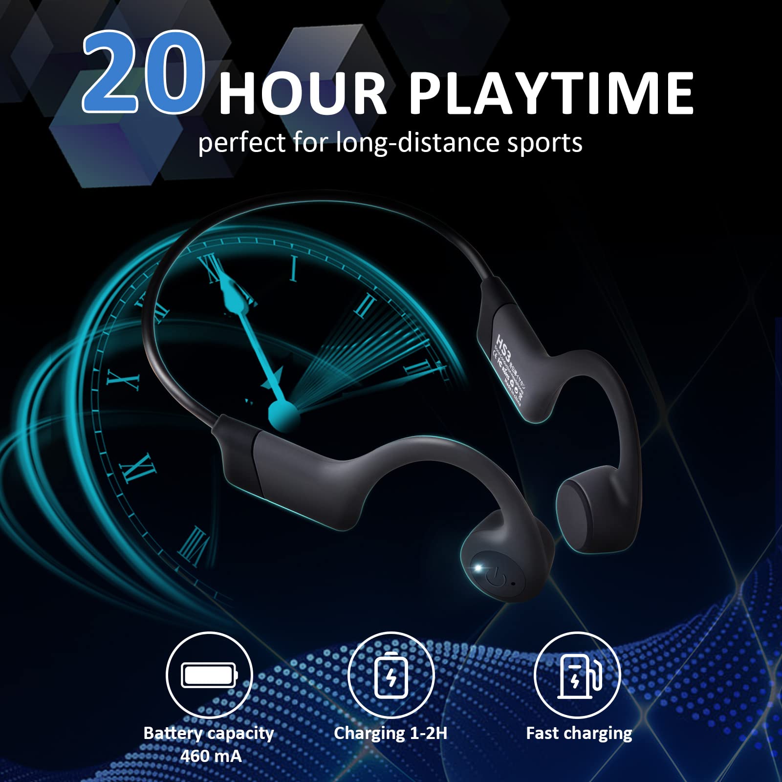 Foto 5 pulgar | Auriculares de Conducción Ósea Ecoamica 20h Playtime Impermeables - Venta Internacional