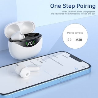 Foto 2 | Audífonos True Wireless Blancos con Bluetooth-Venta Internacional