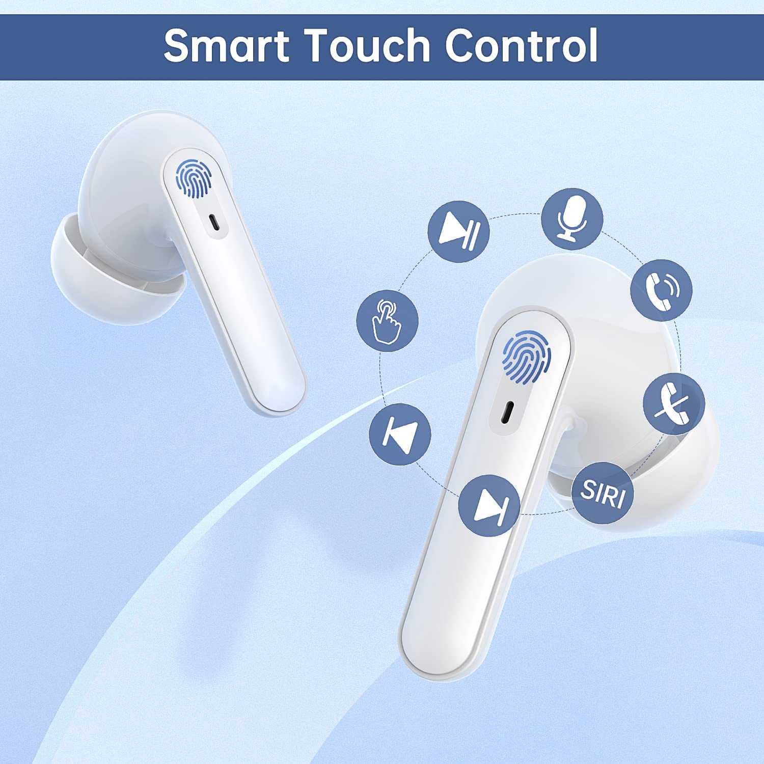 Foto 7 pulgar | Audífonos True Wireless Blancos con Bluetooth-Venta Internacional