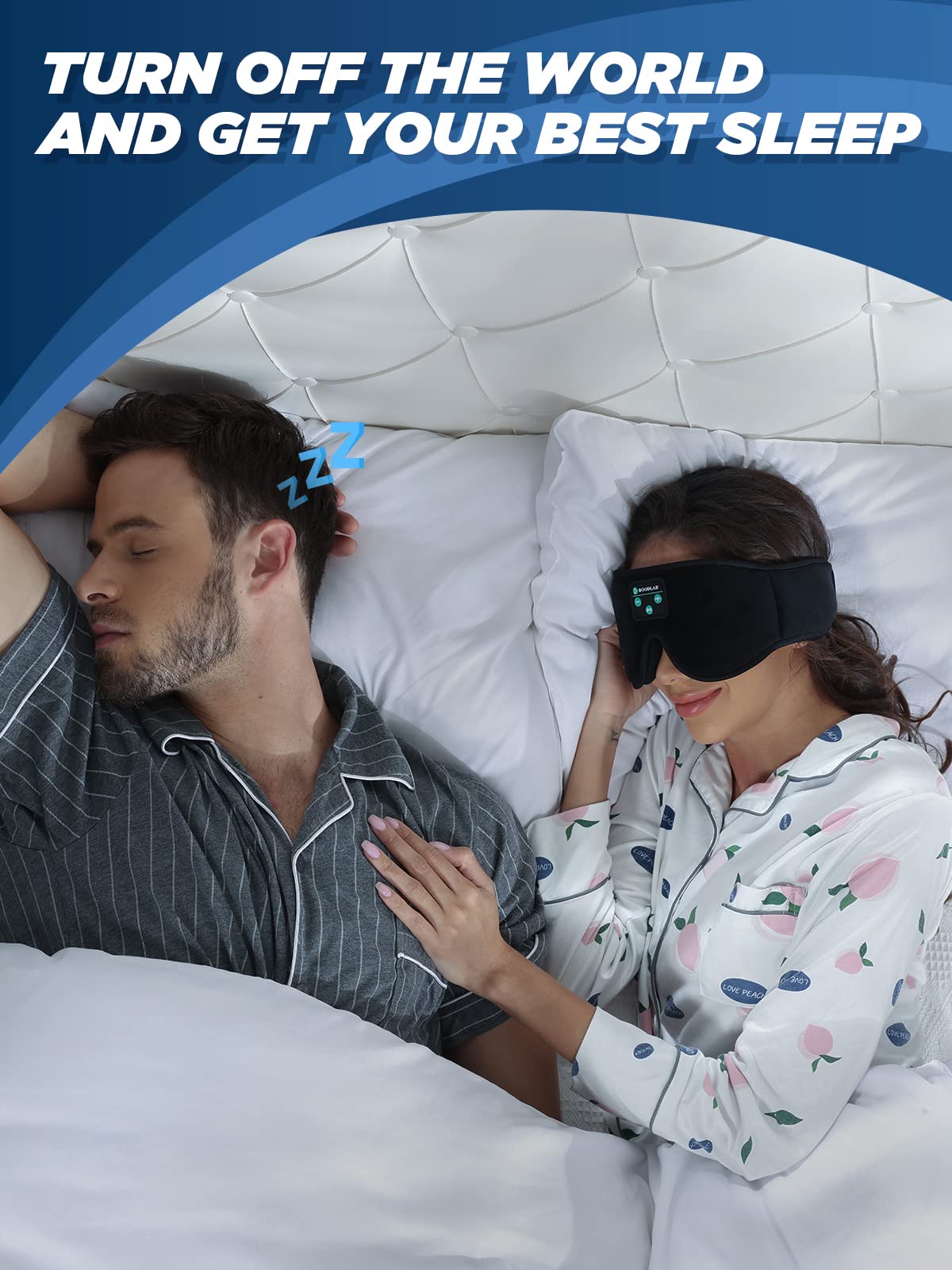 Foto 5 pulgar | Antifaz para Dormir Boodlab Negros con Sonido-Venta Internacional