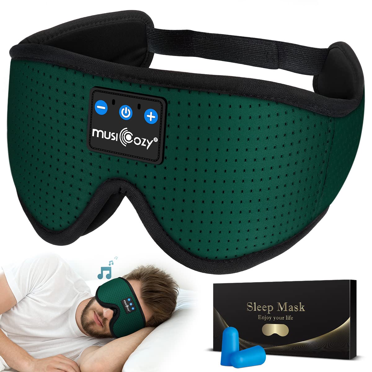 Foto 1 | Antifaz para Dormir Musicozy Verdes con Sonido-Venta Internacional