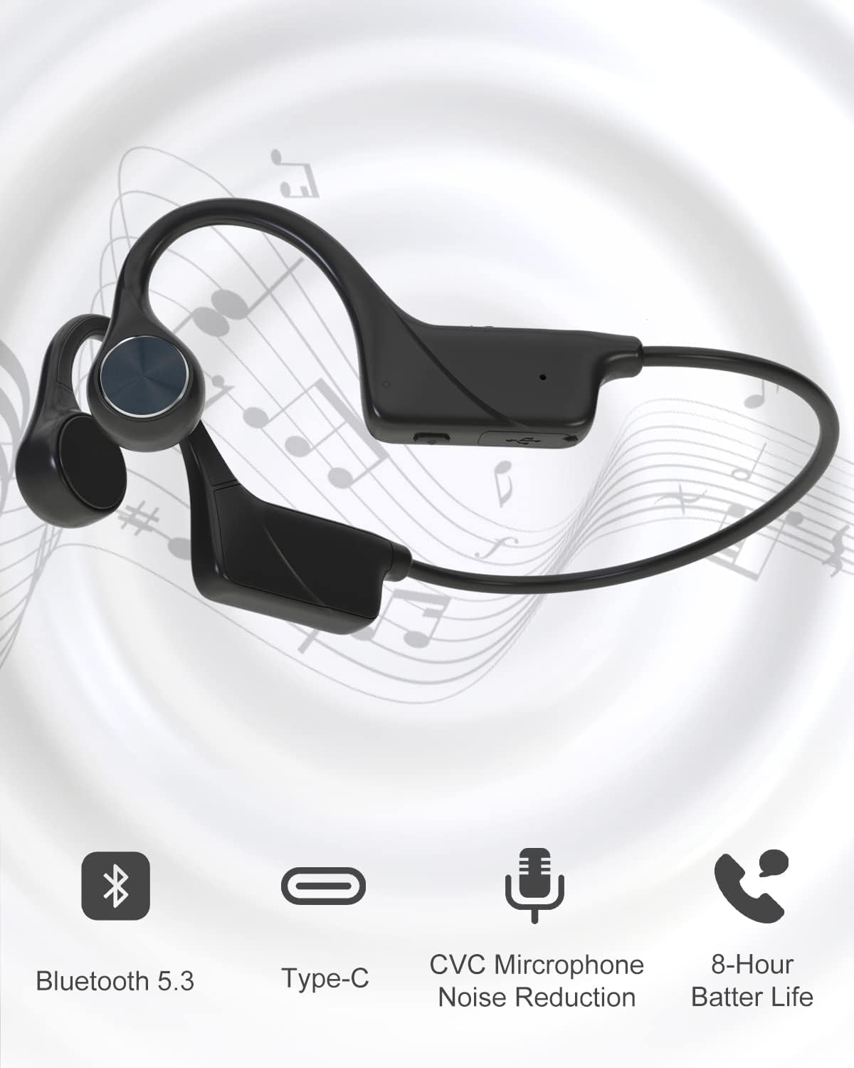 Foto 6 pulgar | Auriculares de Conducción Ósea Monodeal Bluetooth Ipx5 Waterproo - Venta Internacional