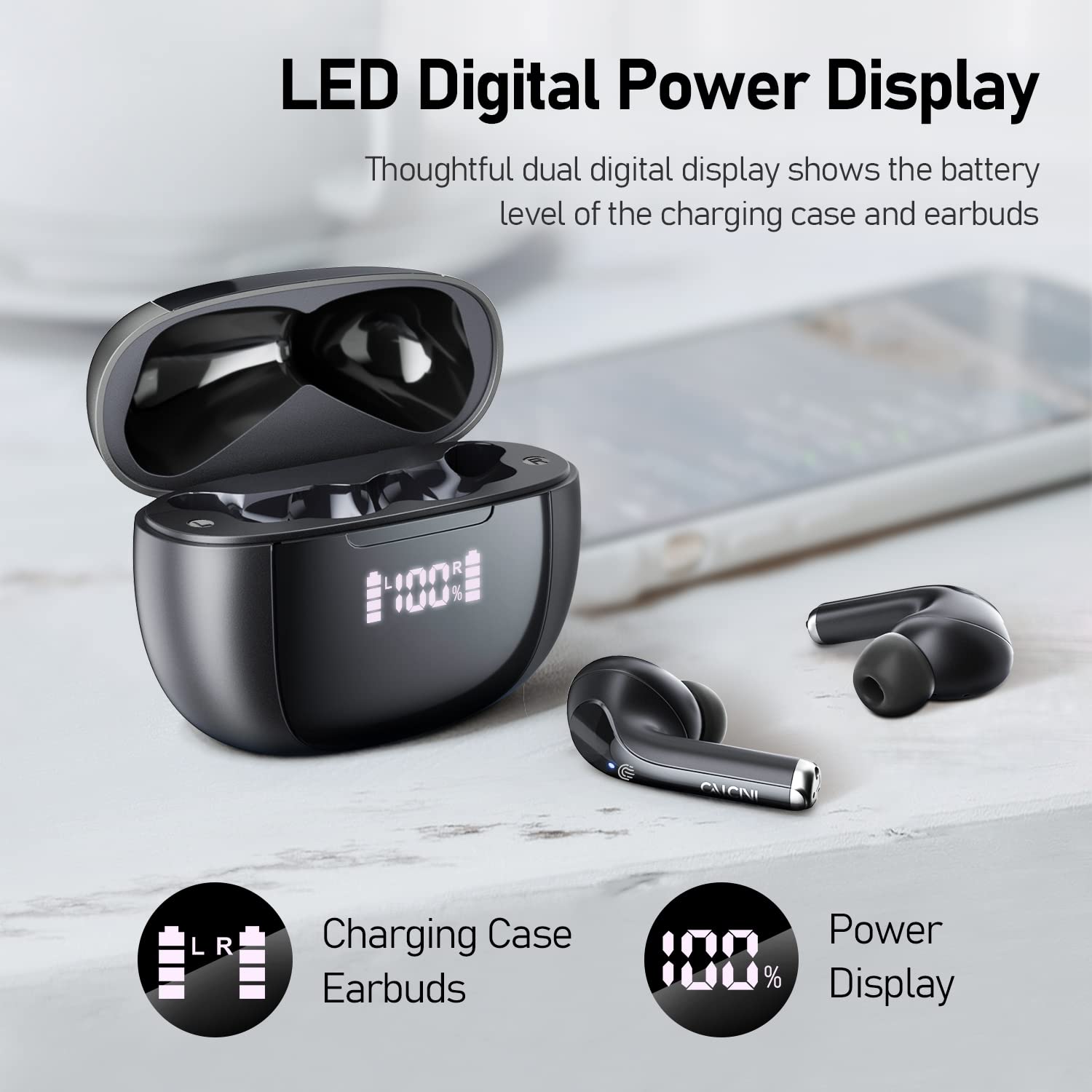Foto 3 pulgar | Auriculares Inalámbricos True Calcini Bluetooth 5.3 con Micrófono Ipx5 Wate - Venta Internacional