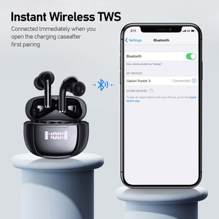 Foto 6 | Auriculares Inalámbricos True Calcini Bluetooth 5.3 con Micrófono Ipx5 Wate - Venta Internacional