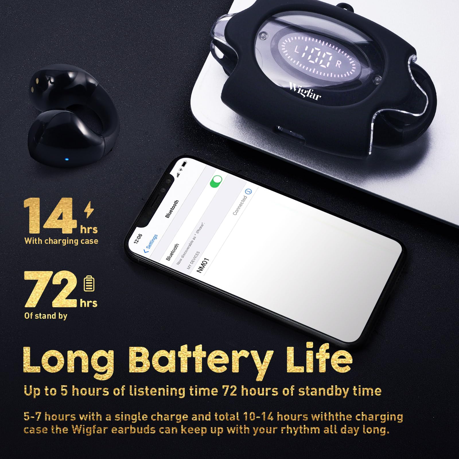 Foto 6 pulgar | Auriculares Abiertos Wigfar True Wireless Bluetooth 5.3 - Venta Internacional