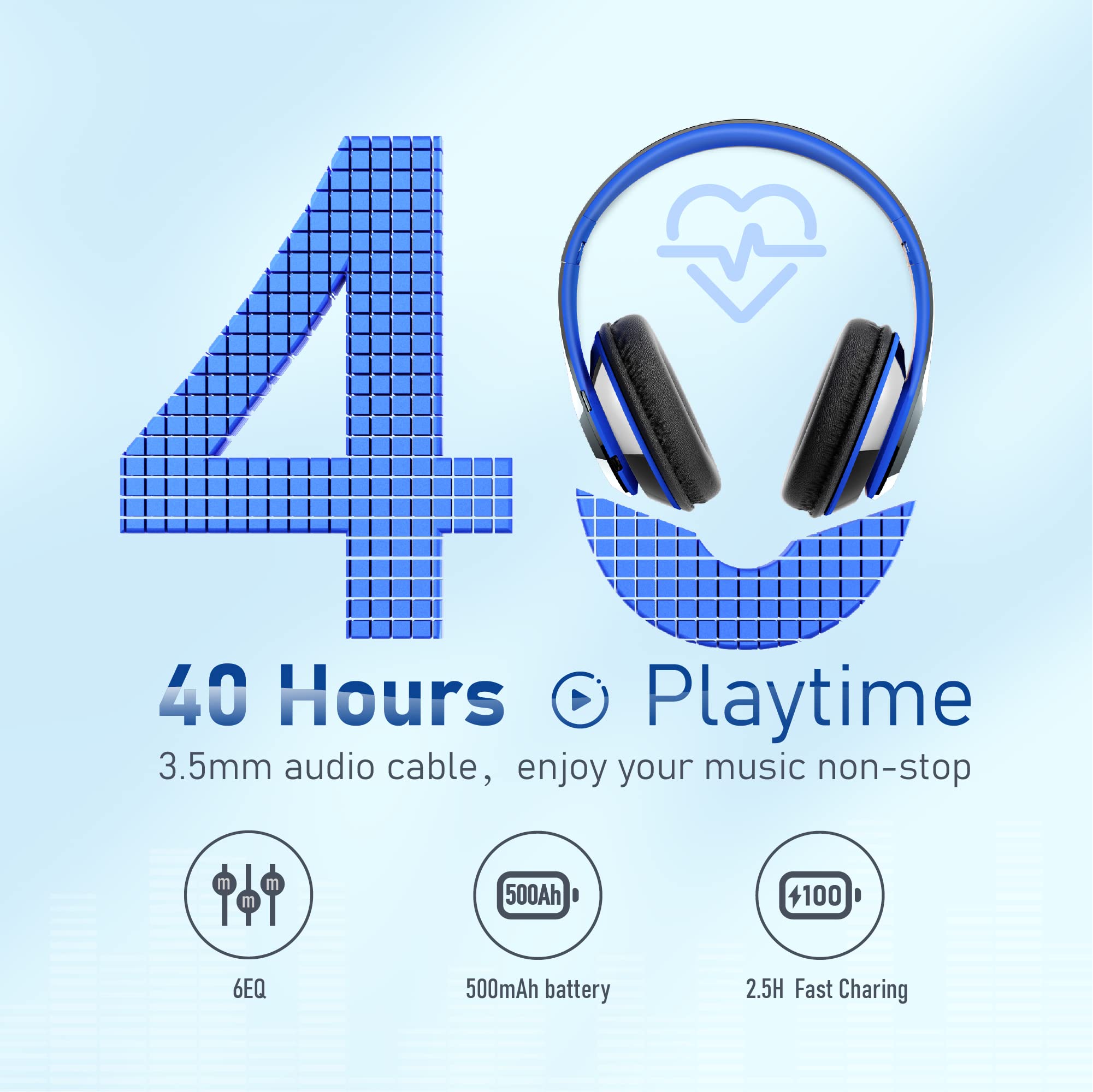 Foto 3 pulgar | Auriculares Bluetooth Falebare 6s 40 Horas de Reproducción Negro - Venta Internacional