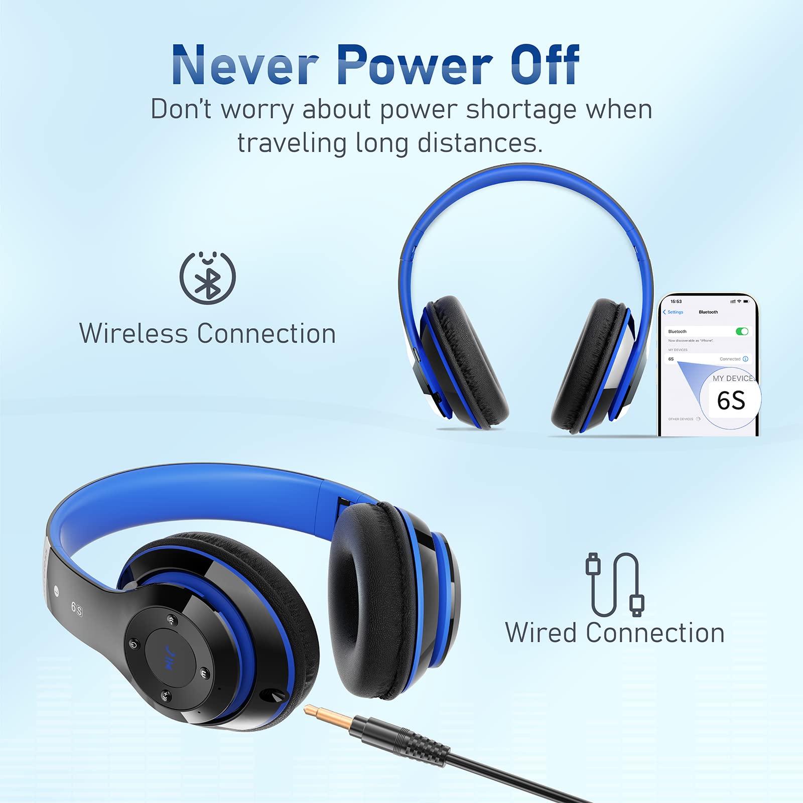Foto 5 pulgar | Auriculares Bluetooth Falebare 6s 40 Horas de Reproducción Negro - Venta Internacional