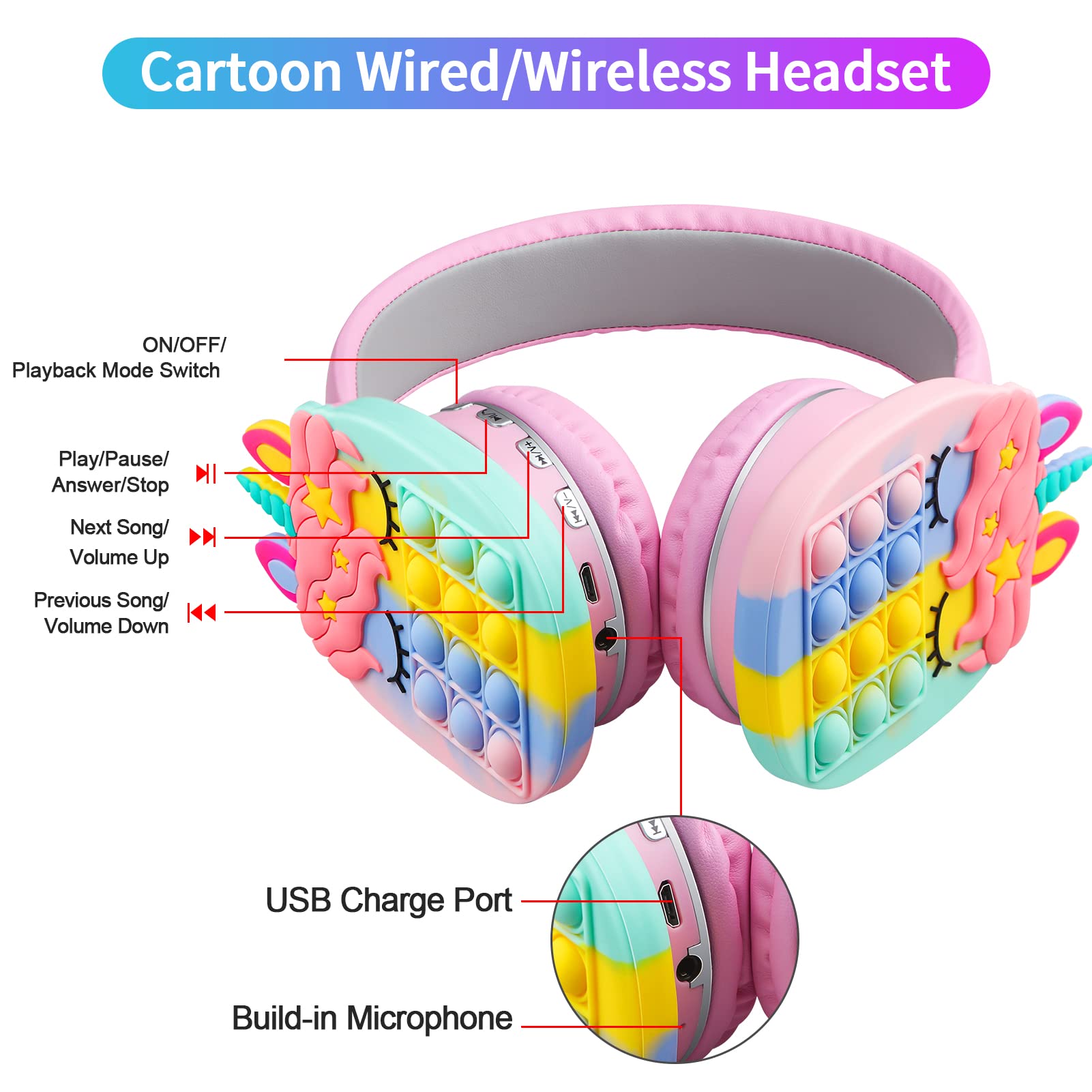 Foto 4 pulgar | Auriculares Bluetooth Wesadn Ah-806 Rosa - Venta Internacional