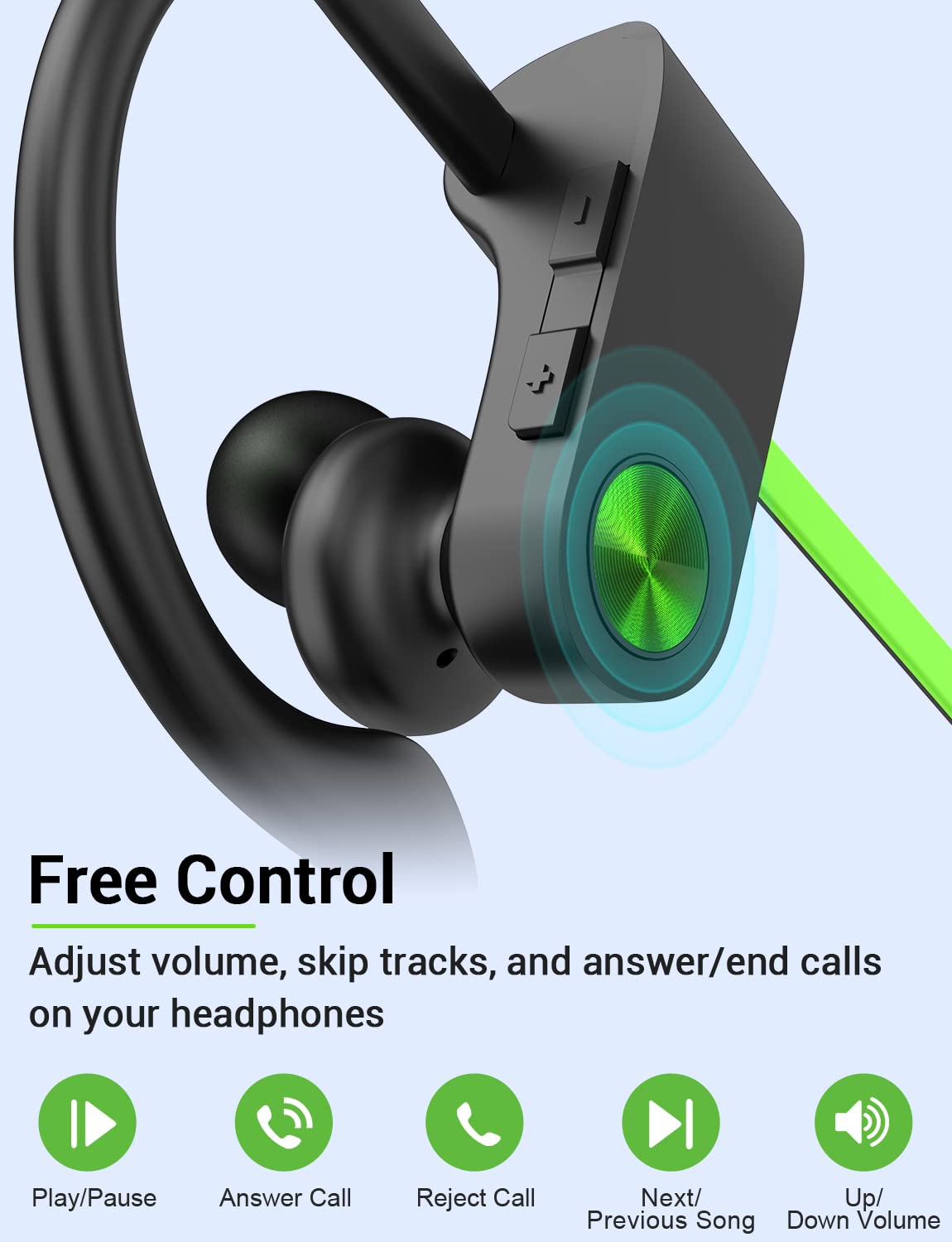 Foto 5 pulgar | Auriculares Bluetooth Stive 5.3 Inalámbricos Deportivos Verde - Venta Internacional