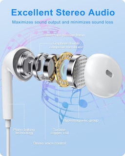 Foto 6 | Auriculares con Cable Oceovc-b-1 con Lightning para iPhone Blancos - Venta Internacional