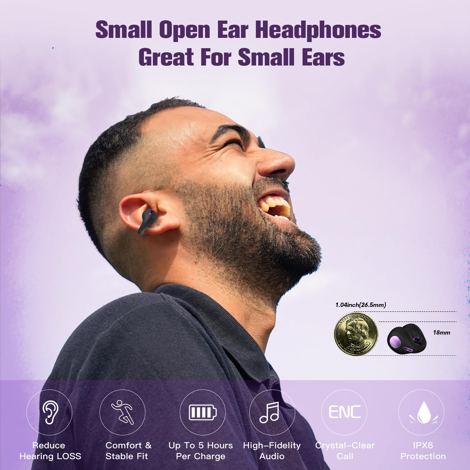 Foto 2 | Auriculares Abiertos Loluka Clip On Inalámbricos Bluetooth 5.3 - Venta Internacional