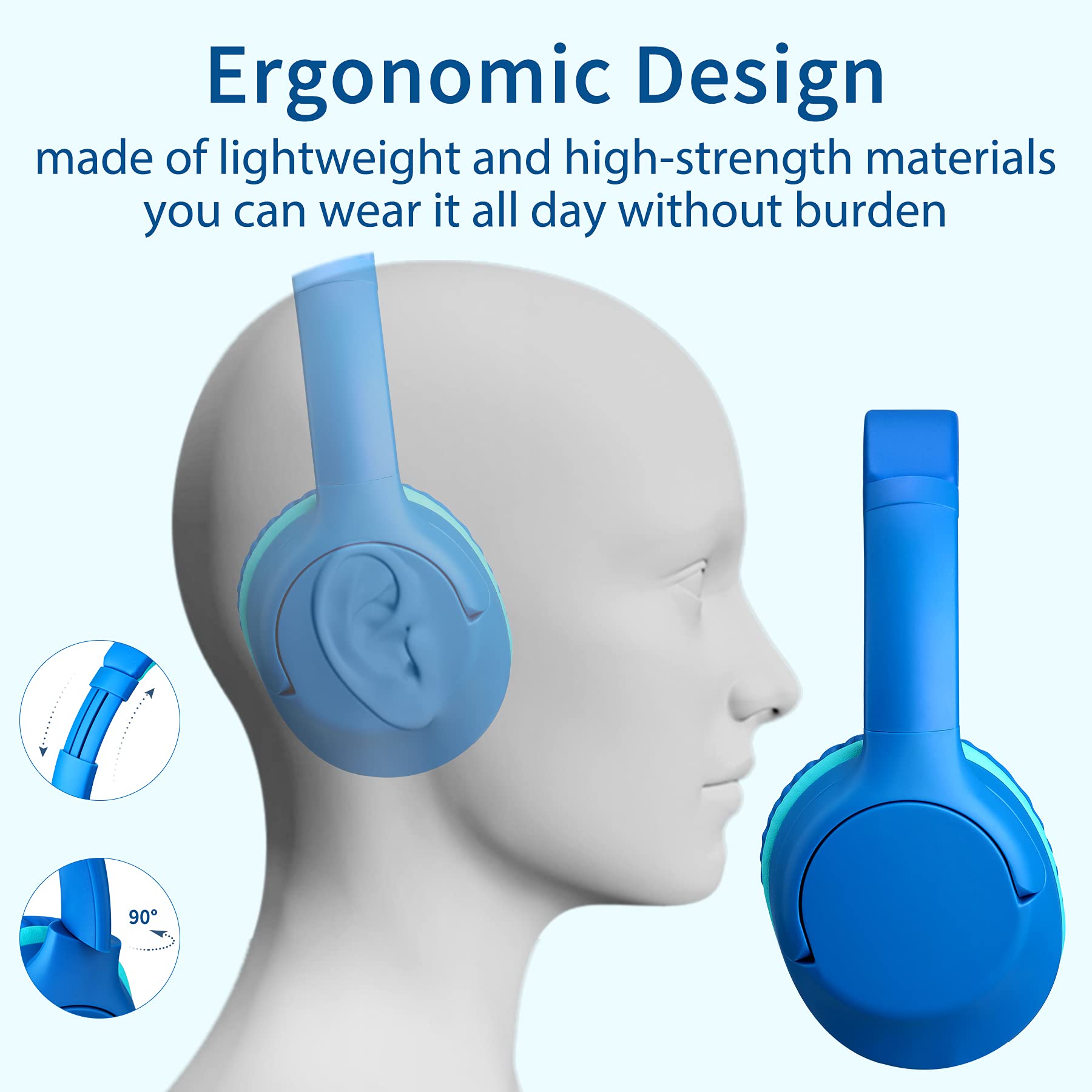 Foto 4 pulgar | Auriculares Powmee P20 para Niños Supraaurales 94 Dd Volumen Limitado Color Azul - Venta Internacional