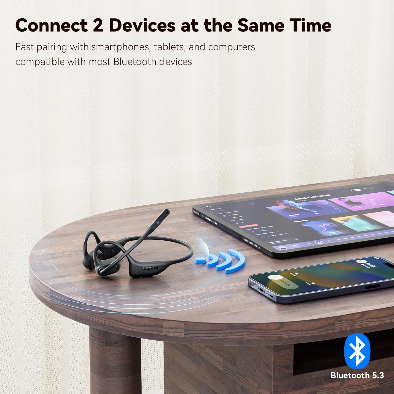 Foto 4 | Auriculares Abiertos Levn con Micrófono Bluetooth 5.3 Resistentes Al Sudor - Venta Internacional