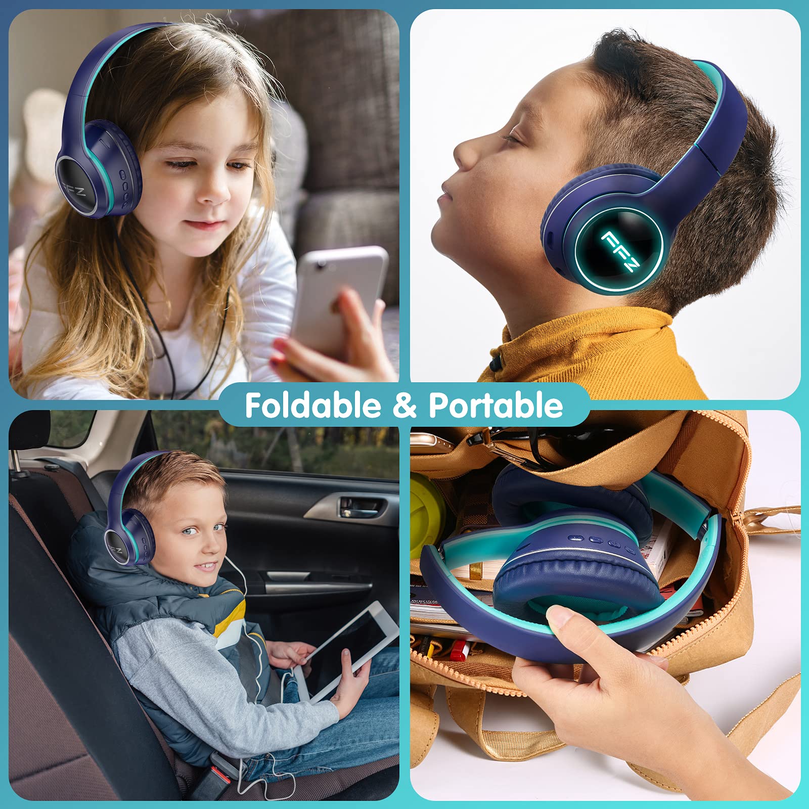 Foto 6 pulgar | Auriculares Inalámbricos Ffz Kids K21 con Micrófono Y Luces Led - Venta Internacional