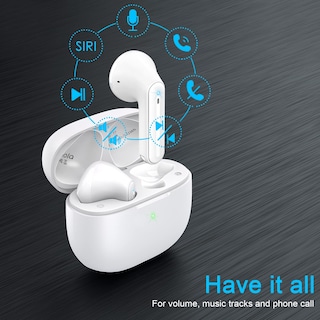 Foto 4 | Auriculares Inalámbricos Yobola T7 Bluetooth 5.3 Hifi Stereo Blancos - Venta Internacional