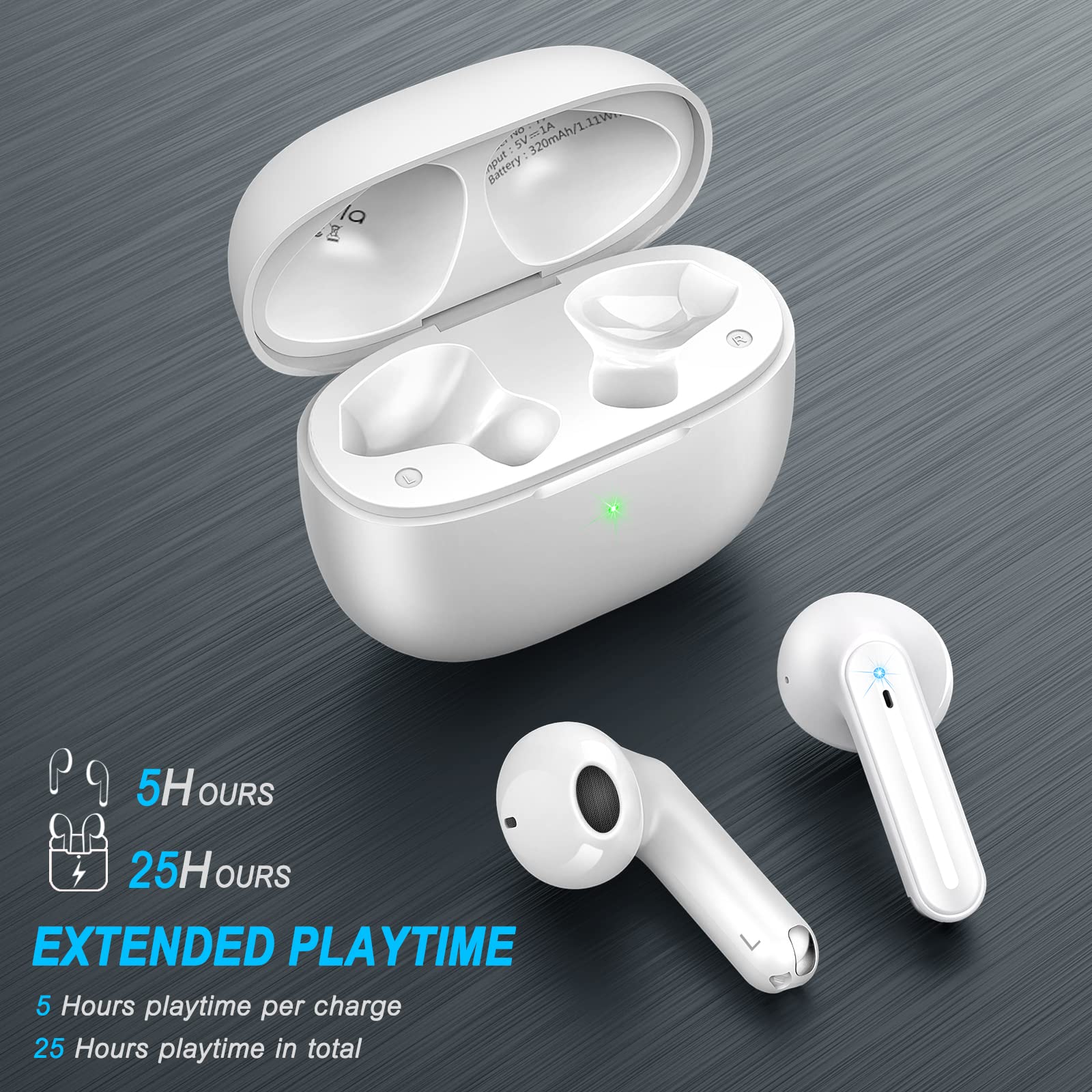 Foto 6 pulgar | Auriculares Inalámbricos Yobola T7 Bluetooth 5.3 Hifi Stereo Blancos - Venta Internacional