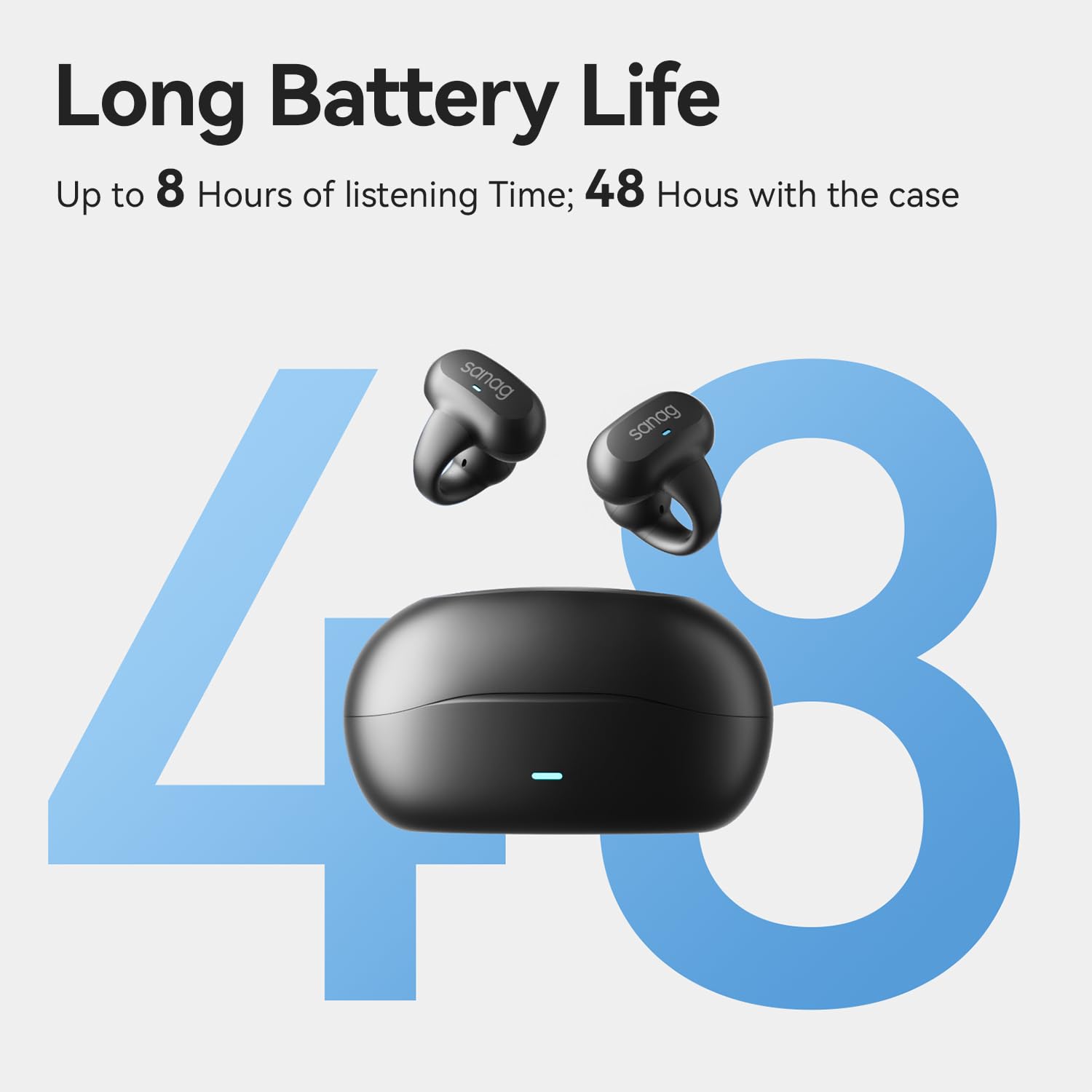 Foto 7 pulgar | Auriculares Inalámbricos Sanag Open Ear Bluetooth 5.3 con Micrófono Negro - Venta Internacional