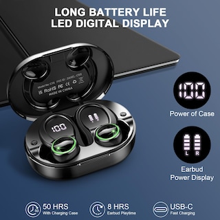 Foto 6 | Auriculares Inalámbricos Bluetooth 5.3 Auriculares con Cancelación de Ruido Enc - Venta Internacional