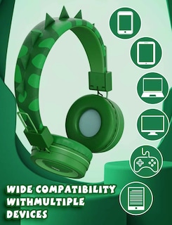 Foto 5 | Auriculares Simjar Dinosaur Kids con Micrófono y Limitador de Volumen - Venta Internacional