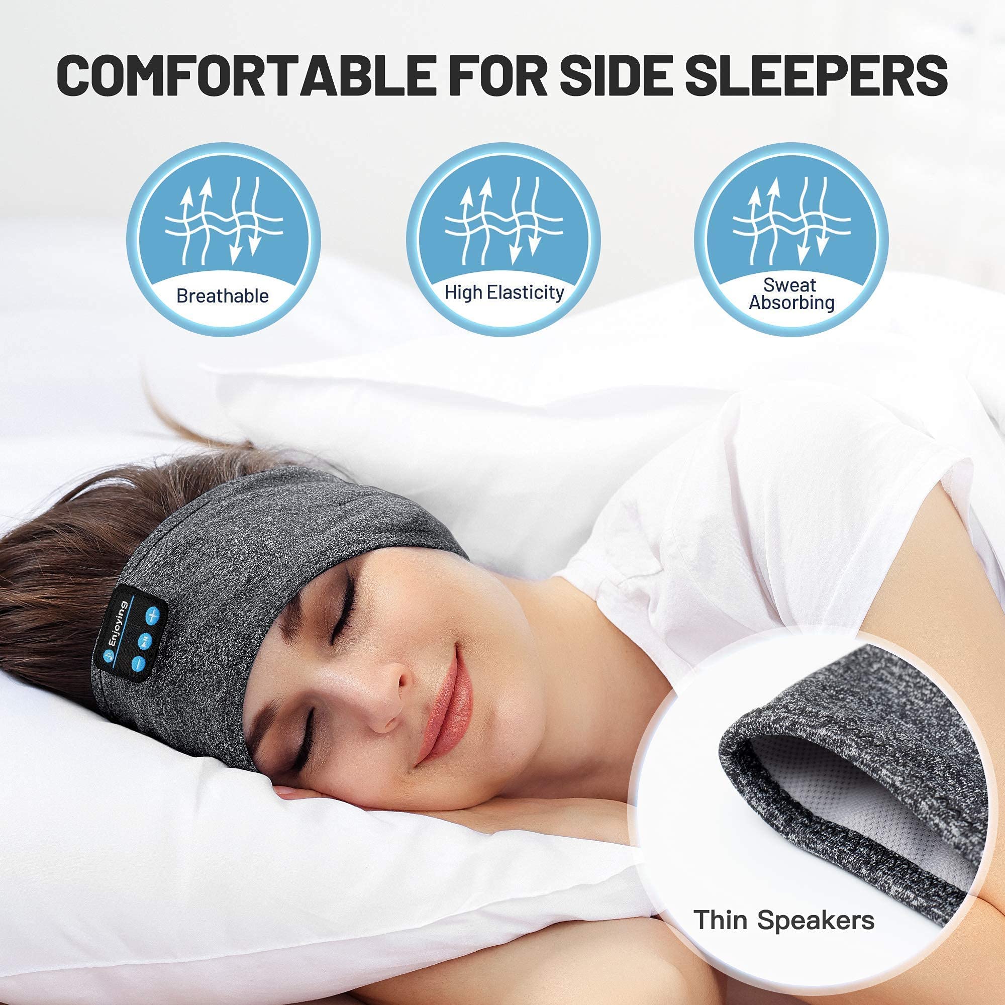 Foto 3 pulgar | Auriculares para Dormir Perytong Inalámbricos Bluetooth Sports color Gris - Venta Internacional