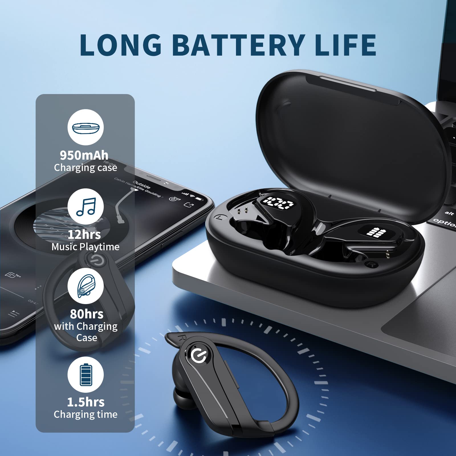 Foto 5 pulgar | Auriculares Inalámbricos Bluetooth Boytond 200 Horas de Reproducción - Venta Internacional