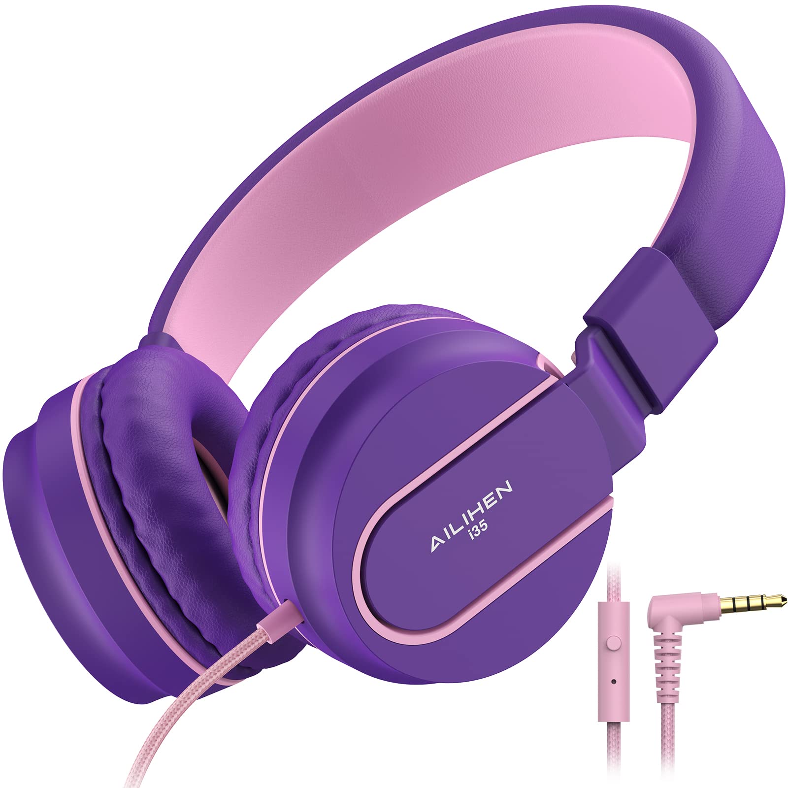 Foto 2 pulgar | Auriculares Intraurales Ailihen I35 Morado con Micrófono para Niños - Venta Internacional