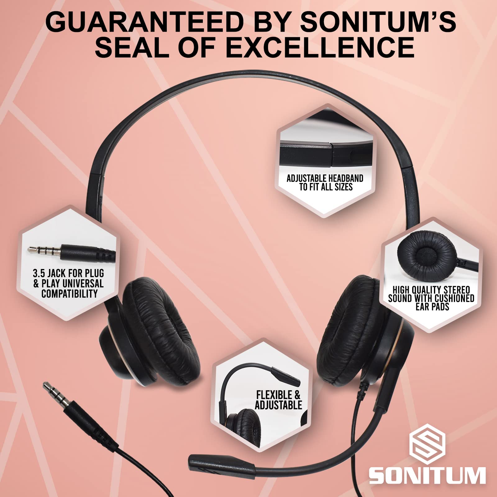 Foto 3 pulgar | Auriculares Sonitum con Micrófono y Cancelación De Ruido- Venta Internacional