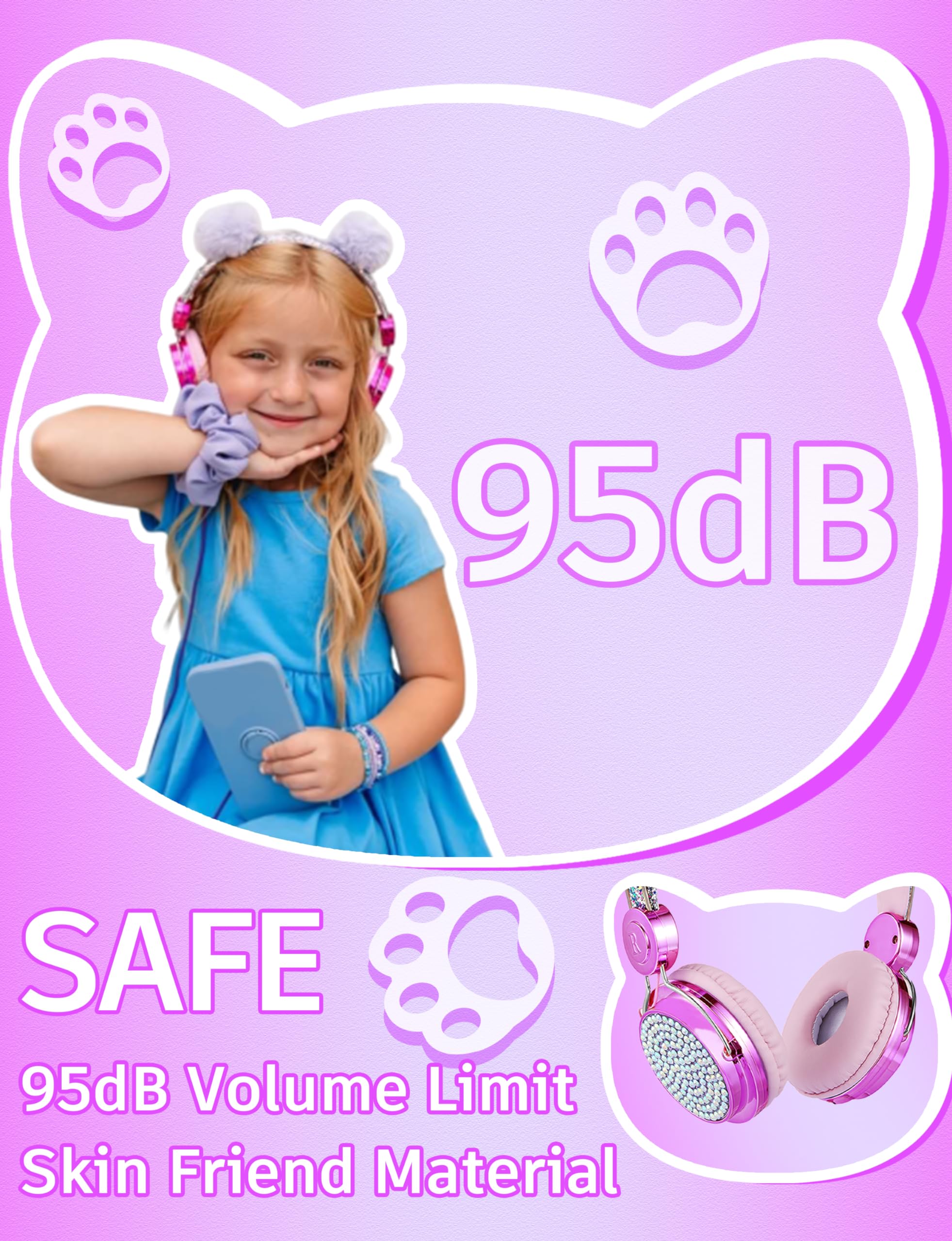 Foto 6 pulgar | Auriculares Charlxee Kids Pom con Micrófono con Límite de 85 Db Unicorns - Venta Internacional