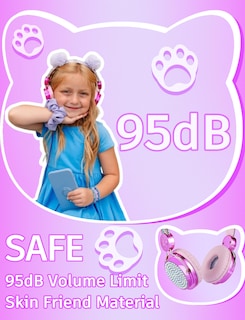 Foto 5 | Auriculares Charlxee Kids Pom con Micrófono con Límite de 85 Db Unicorns - Venta Internacional
